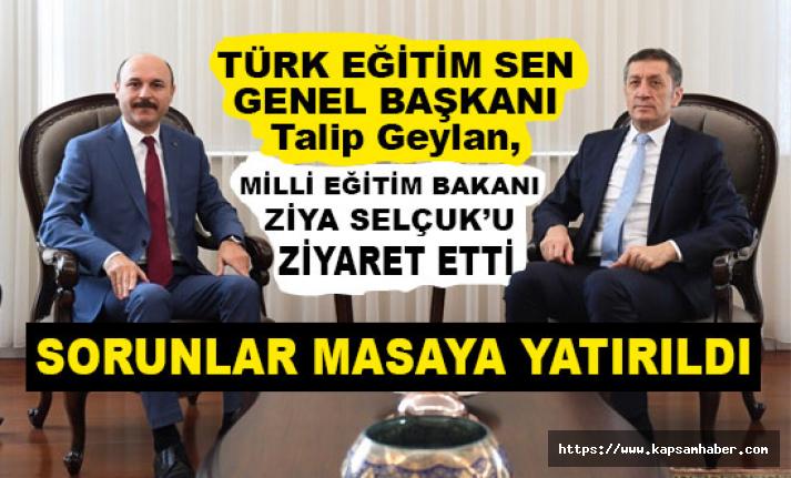 Talip Geylan, Milli Eğitim Bakanı Ziya Selçuk'u Ziyaret Etti