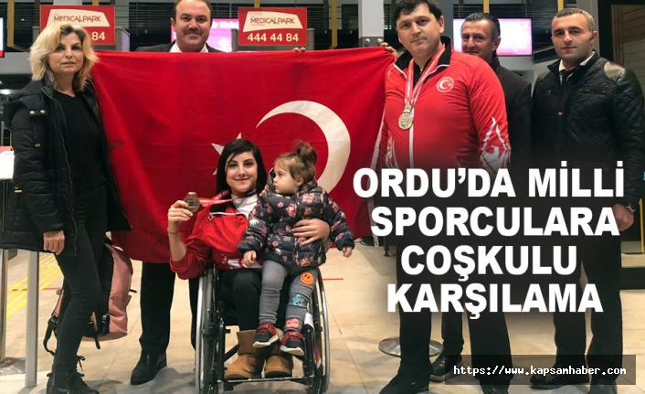 Ordu'da, Paralimpik milli sporculara coşkulu karşılama