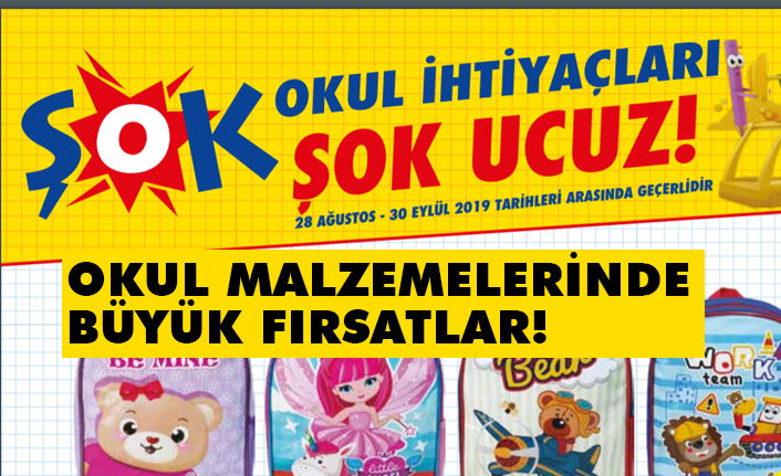 ŞOK Aktüel Ürün Fırsatları: Okul Malzemeleri (28 Ağustos – 30 Eylül)