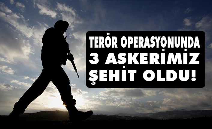 Terör operasyonunda 3 askerimiz şehit oldu