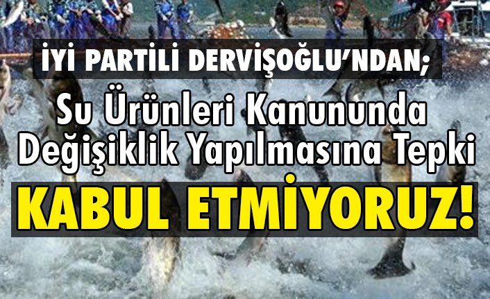 İyi Partili Dervişoğlu'ndan Su Ürünleri Kanununda Değişiklik Yapılmasına Tepki
