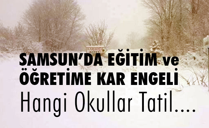 Samsun'da Eğitime Kar Engeli; Samsun'da Hangi Okullar Tatil Edildi?