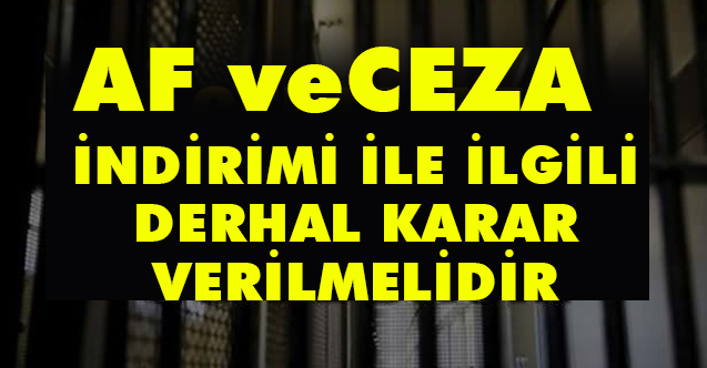 Koroy Aydın, Af, şartlı Ceza indirimiyle İlgili Derhal Karar Verilmeli
