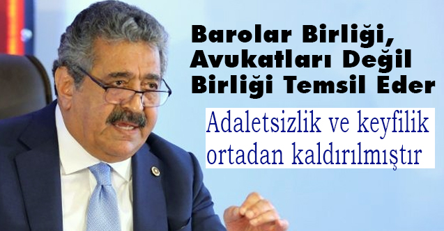 Feti Yıldız, Barolar Birliği, Avukatları Değil Birliği Temsil Eder