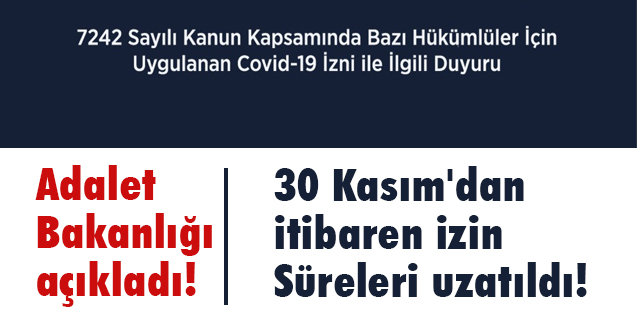 Adalet Bakanlığı hükümlüler için izin sürelerini iki ay Uzattı