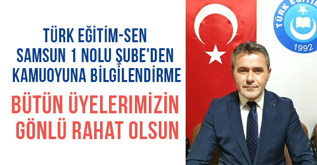 Türk Eğitim-Sen Samsun 1 Nolu Şube’de Görev Değişimi