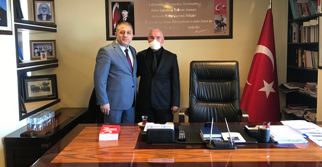 MHP İlçe Başkanı Özcan Kınalı ve heyetinden İbrahim Uzun'a Ziyaret