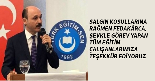 Salgın Koşullarına Rağmen Görev Yapan Tüm Eğitim Çalışanlarına Teşekkür Ediyoruz