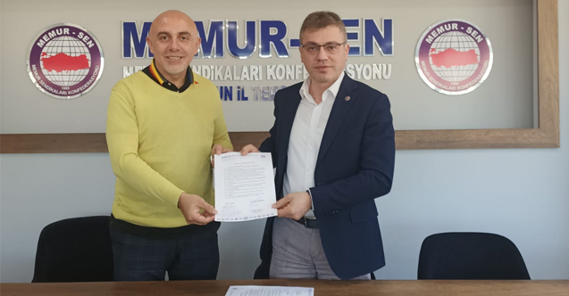 SAMKA güvenlik ile Memur Sen İl Başkanı Hamdi Yıldız arasında protokol