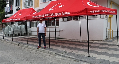 Havza’da mahalle muhtarı taziye çadırı aldı