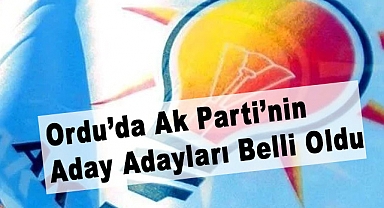AK Parti Ordu'da Belediye Başkan Aday Adayları Belli Oldu
