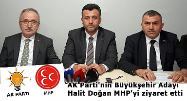 AK Parti Büyükşehir Başkan Adayı Halit Doğan MHP'yi ziyaret etti
