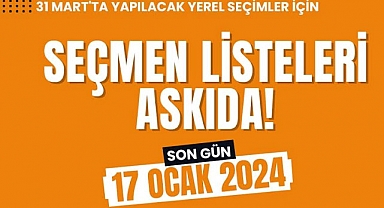 Atakum'da Seçmen Listeleri Askıya Çıktı