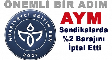 AYM, Sendika üyeleri arasında ayrımcılık yaratan %2 barajı İptal Etti