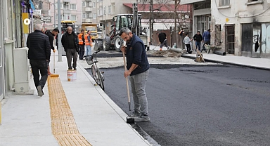 Bafra Cumhuriyet Caddesi'nde Baskı Beton Kaldırım Çalışmaları Tamamlandı