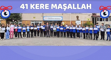 Cumhuriyet Ortaokulu'nda Bursluluk Sınavında 41 Kazanan