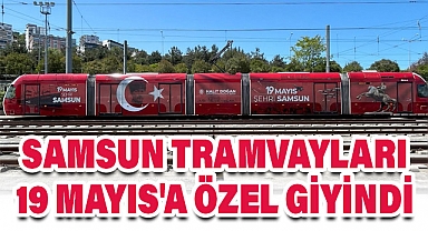 Samsun Tramvayları 19 Mayıs'a Özel Giyindi