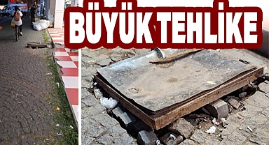 İlkadım'da Tehlike Saçan Rögar Kapağı