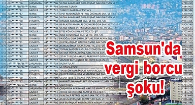 Samsun'da vergi borcu şoku!
