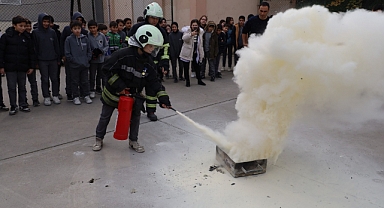 Bafra Ticaret Sanayi Odası Ortaokulu'nda Yangın Tatbikatı Gerçekleştirildi