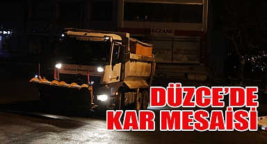 Düzce Belediyesi’nden Kar Mesaisi