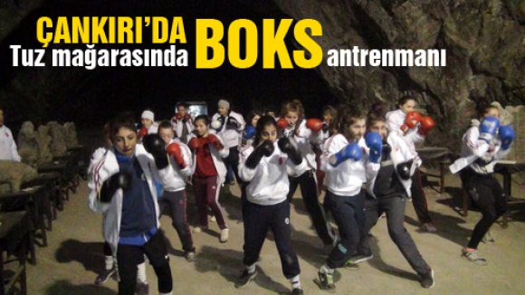 Çankırı'da Tuz mağarasında antrenman
