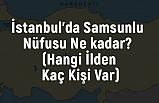 İstanbul'da Samsunlu Nüfusu Ne kadar? (Hangi İlden Kaç Kişi Var)
