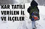 Kar Tatili Olan İl ve İlçeler