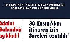 Adalet Bakanlığı hükümlüler için izin sürelerini iki ay Uzattı