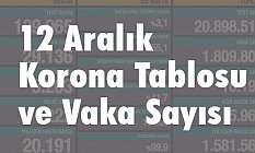 12 Aralık Korona Tablosu ve Vaka Sayısı