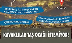 Kavaklı Vatandaşlar Taş Ocağı İstemiyor