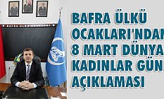 Bafra Ülkü Ocakları'ndan 8 Mart Dünya Kadınlar Günü Açıklaması