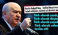 Bahçeli'den İstiklal Marşı’mızın kabul edilişinin yüzüncü yıl dönümü Mesajı