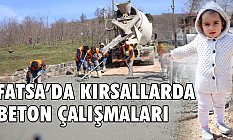 Fatsa'da Beton Yol Çalışmaları Devam Ediyor