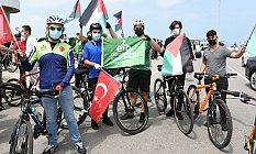 Samsun'da Pedallar Kudüs için döndü