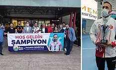 Şampiyon Altuğ Demir’e Havalimanında Çoşkuyla Karşılandı