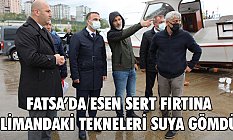 Fatsa'da Korkutan Fırtına 3 tekneyi suya gömdü