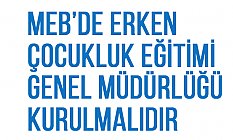 'MEB’de Erken Çocukluk Eğitimi Genel Müdürlüğü Kurulmalıdır'