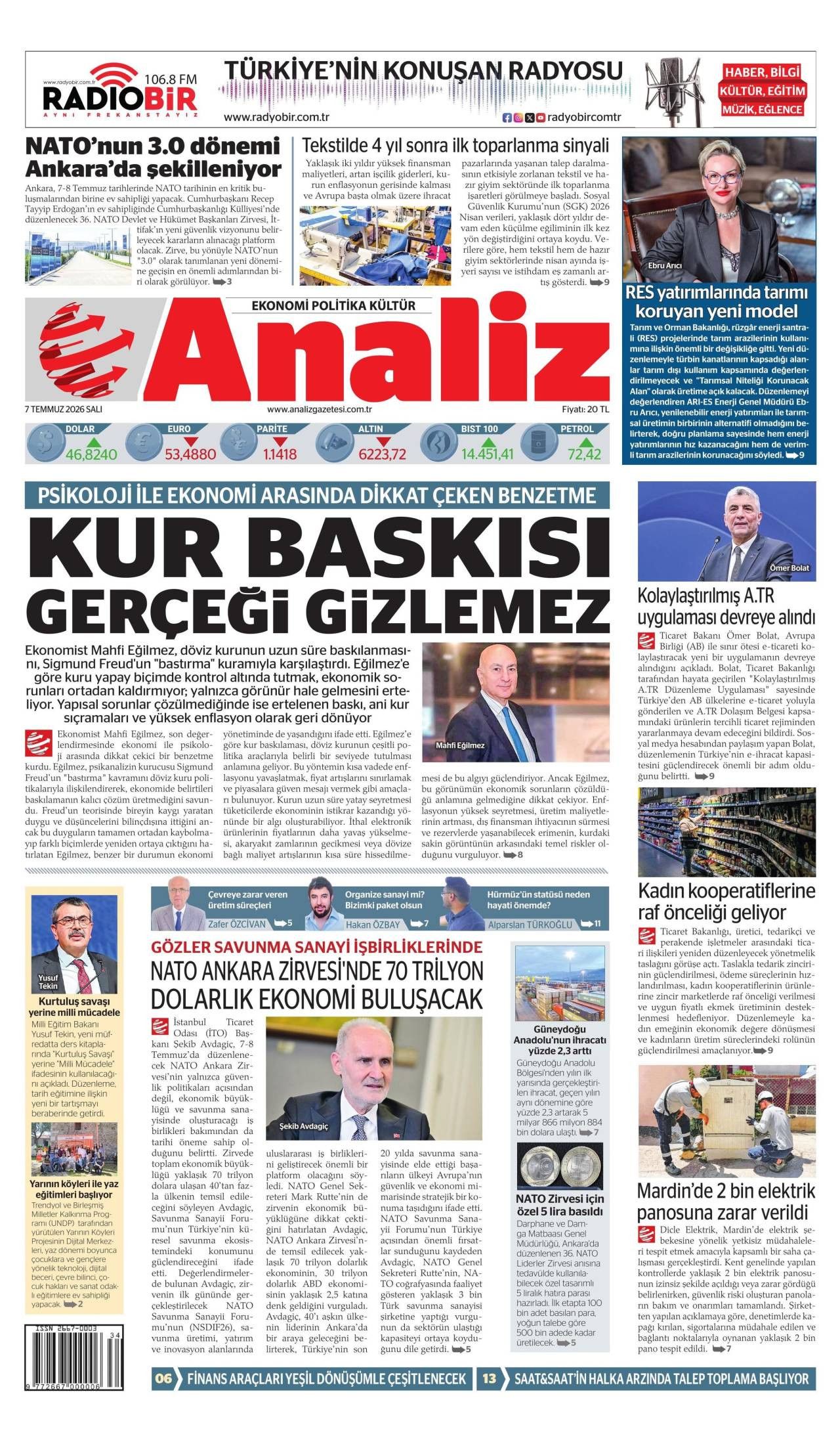 Analiz Gazetesi Gazete Manşeti