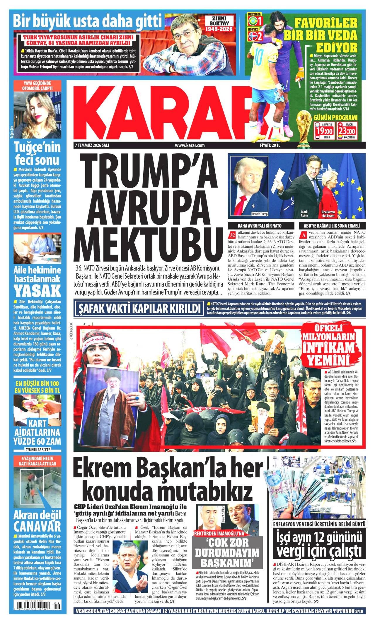 Karar Gazetesi Gazete Manşeti