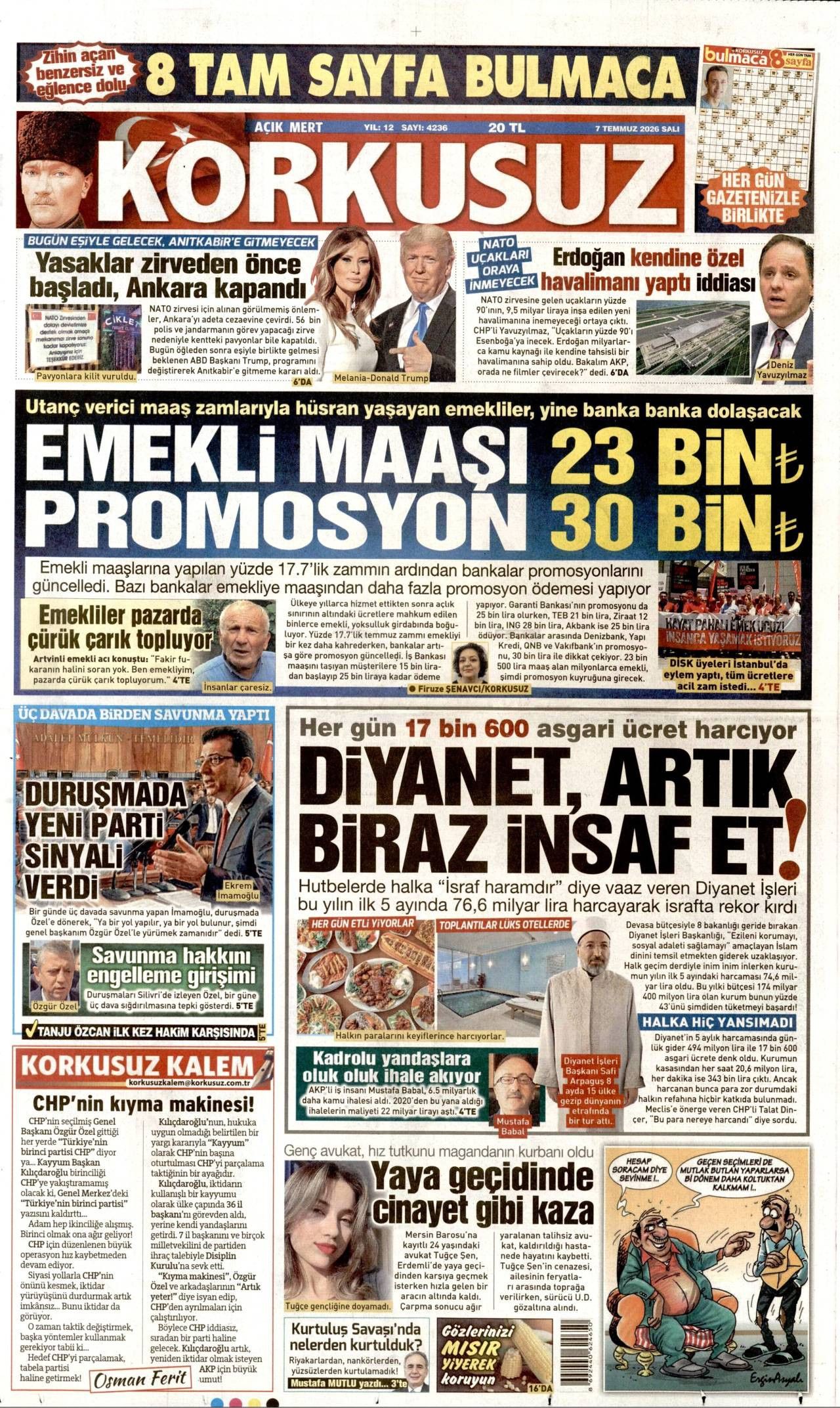 Korkusuz Gazetesi Gazete Manşeti