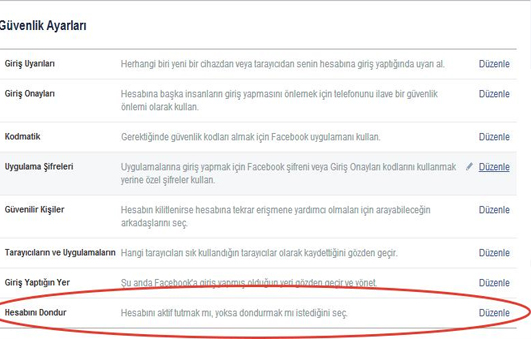 Facebook Hesabi Nasil Dondurulur