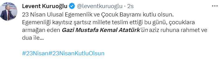 levent kuruoğlu 23 nisan