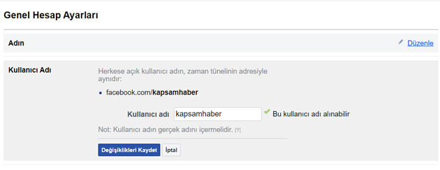 Facebook Kullanici Adi Nasil Degistirilir